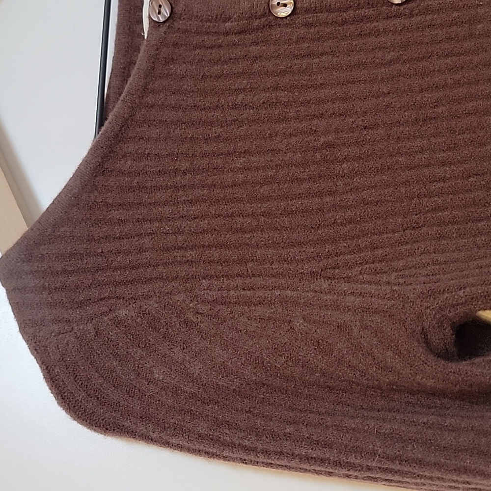 Abercrombie & Fitch Brown Long Sleeve Ribbed Wool Blend Midi Dress - Picture 3 of 11